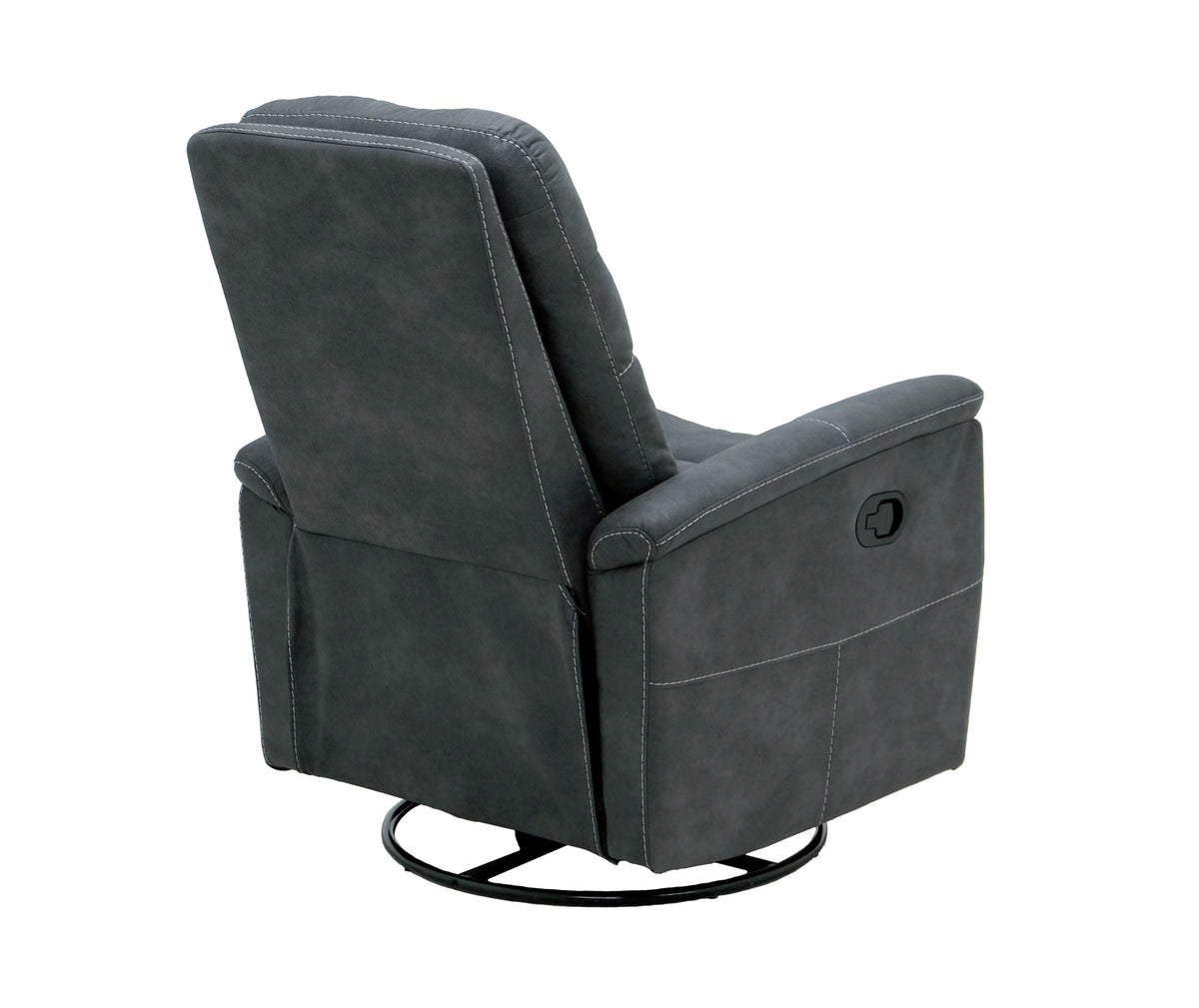 Korka Gray Swivel Gliding Recliner Dark Gray Primary Living Space Foam Engineered Wood