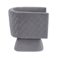 1Pc Swivel Chair Gray Velvet Fabric Upholstery Solid Wood Diamond Pattern Stitched Back Comfort Chair Living Room Furniture Gray Primary Living Space Contemporary Plywood,Solid Wood