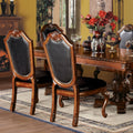Black And Cherry Side Chair With Trim Set Of 2 Solid Black Brown Dining Room Foam Side Chair Solid Back Set Of 2 Faux Leather