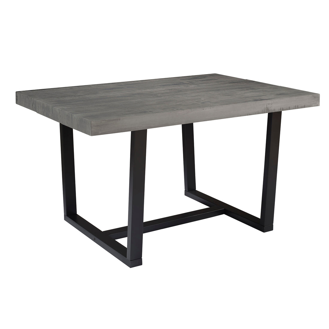 Rustic Metal And Solid Distressed Dining Table Grey Gray Pine