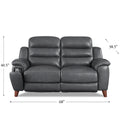 Dream Power Headrest Zero Gravity Reclining Loveseat Steel Gray Memory Foam Genuine Leather