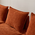Mid Century Modern 3 Seater Sofa Couch For Living Room Modular Sectional Armless Sofa, Ultra Soft Chenille Fabric, Sturdy Frame, Comfortable And Stylish Furniture Orange Foam Chenille 3 Seat