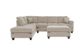 Living Room Furniture Mushroom Chenille Sectional W Ottoman Linen Like Fabric Sofa Reversible L R Chaise Ottoman 3Pc Sectional Sofa Mushroom Chenille Wood Primary Living Space Cushion Back