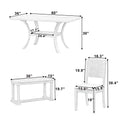 6 Piece Wood Dining Table Set With Storage Shelf And Curved Legs, Kitchen Table Set With Bench And 4 Removable Cushions Dining Chairs, Modern Style, Natural Beige Cushion Wood Dining Room Distressed Finish Rubberwood Rectangular Dining Table With Bench