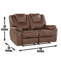 Katrine 3 Piece Living Room Set Brown Dark Brown Fabric