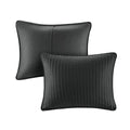 3 Piece Quilt Set Black Full Queen Full Black Microfiber