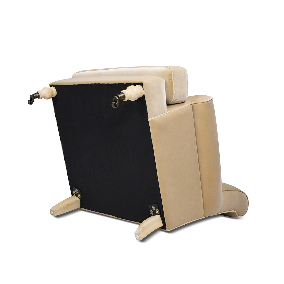 Alana 38" Lawson Accent Arm Chair Metal Casters, Fawn Brown Performance Velvet Brown Foam Velvet