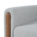 Oversized Accent Chair, Upholstered Living Room Chairs Single Sofa Chair With Walnut Legs, Curved Handrail, Grey Grey Teddy