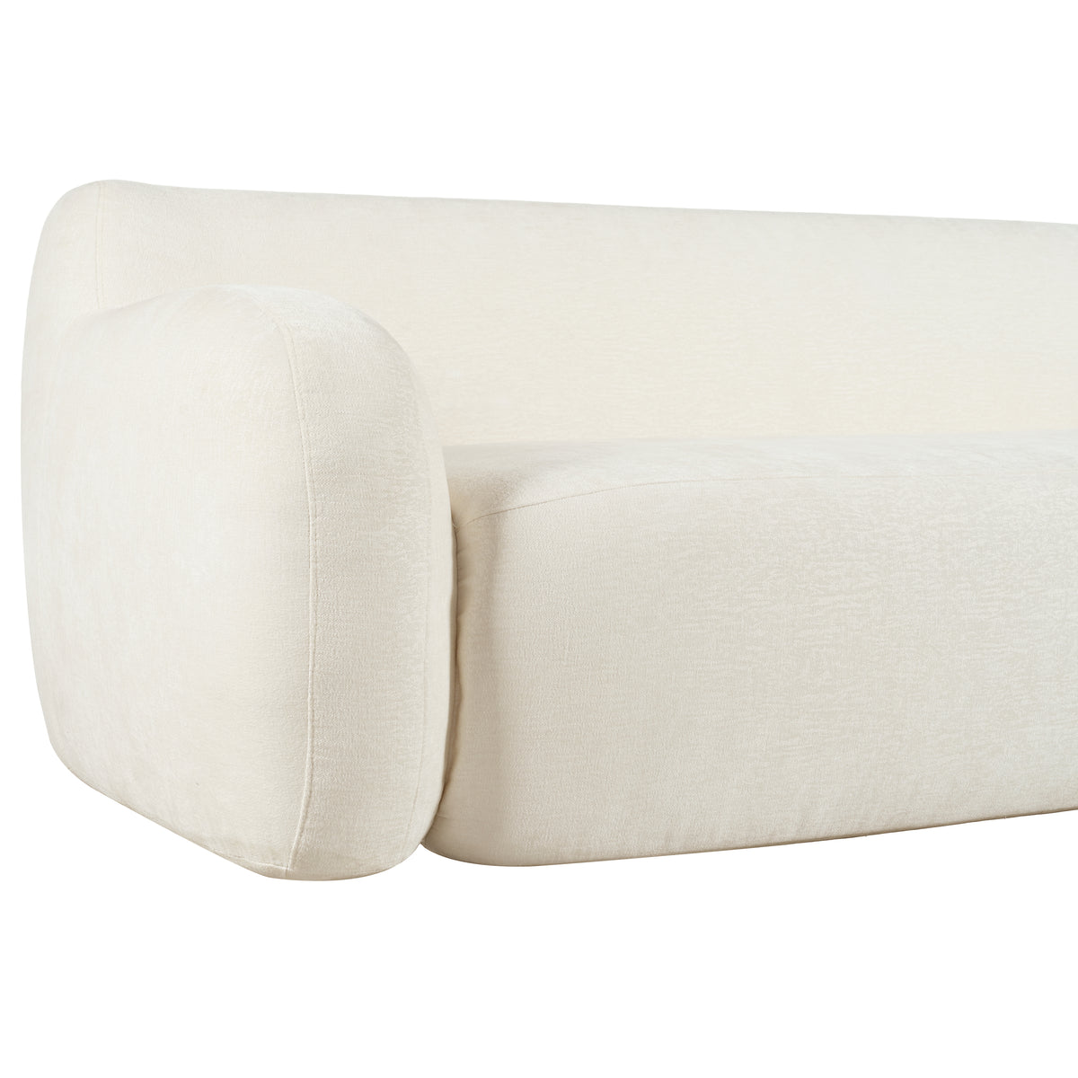 81.5'' Minimalist Curved Upholstered Sofa, 3 Seat Modular Casual Sofa For Living Room, Bedroom, And Apartments Beige Polyester 3 Seat