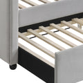 Dove Grey Tufted Back Twin Daybed With Trundle Box Spring Not Required Twin Grey Wood Gray Traditional Velvet
