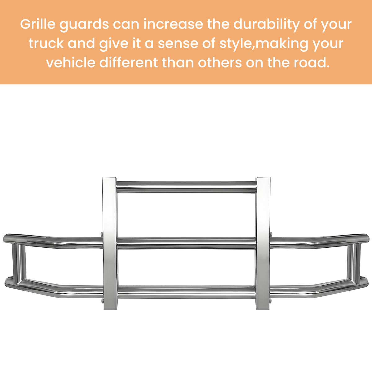 Stainless Steel Deer Guard Bumper For Freightliner Cascadia 2018 2022 With Brackets Chrome Stainless Steel