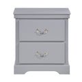 1Pc Classic Traditional 2 Drawers Nightstand Gray Finish Bedroom Furniture Wooden Bedside Table Cabinet Gray 2 Drawers Drawers Wood