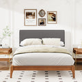 Grey Curved Adjustable Headboard King Grey Linen