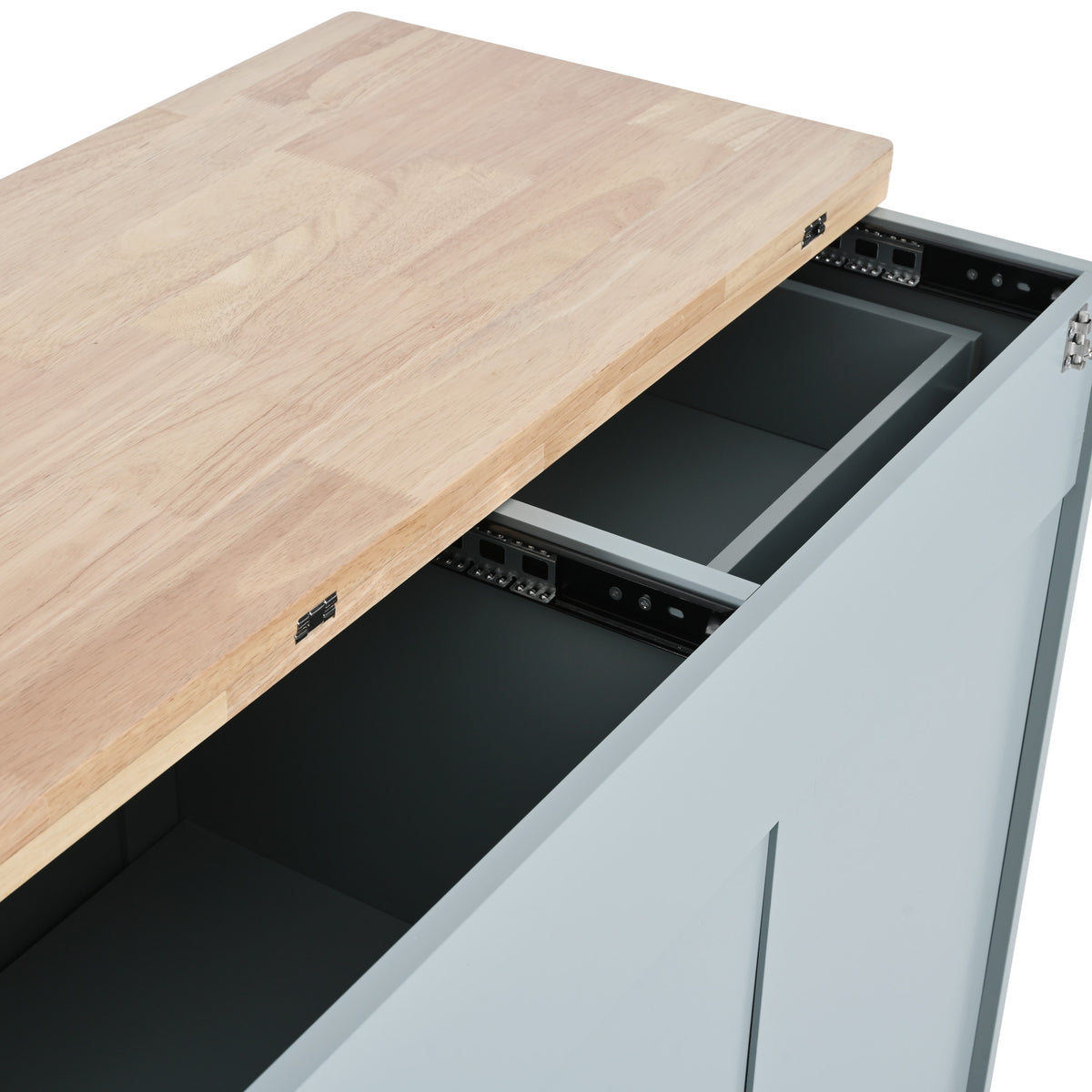K&K Kitchen Island With Foldable Counter Top, Kitchen Storage Cart With Slide Out Shelf, Towel Rack And Drawer, Rolling Kitchen Cart On Wheels, For Kitchen, Living Room, Dining Room, Grey Blue Grey Blue Brown Kitchen Classic,Farmhouse,Luxury,Modern