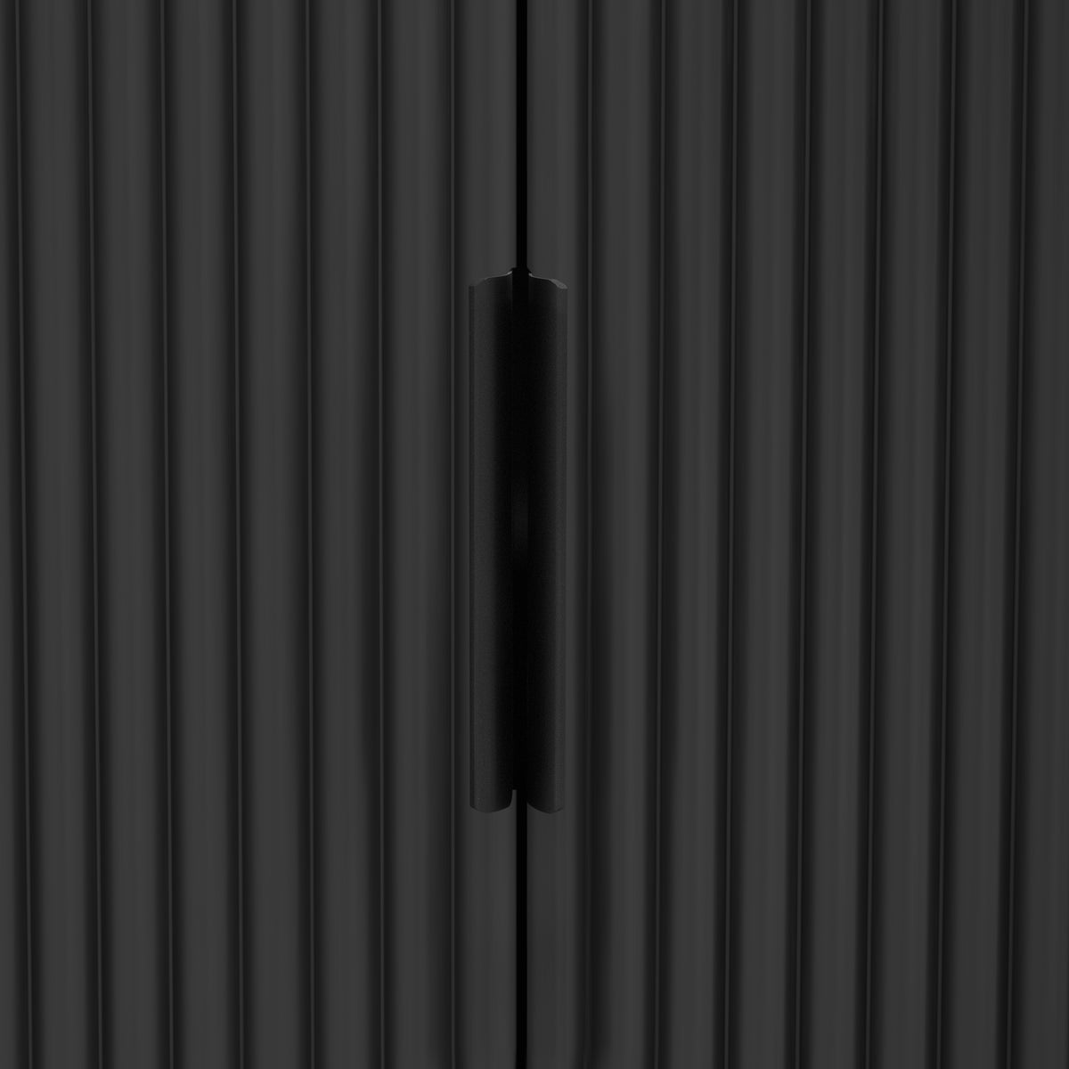 Vertical Striped Door Storage Cabinet With Metal Handles, Adjustable, Suitable For Study, Entryway And Living Room Black Mdf
