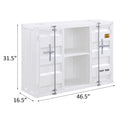 White Server With Open Shelving And 2 Cabinets White Dining Room Modern Shelves Included Metal