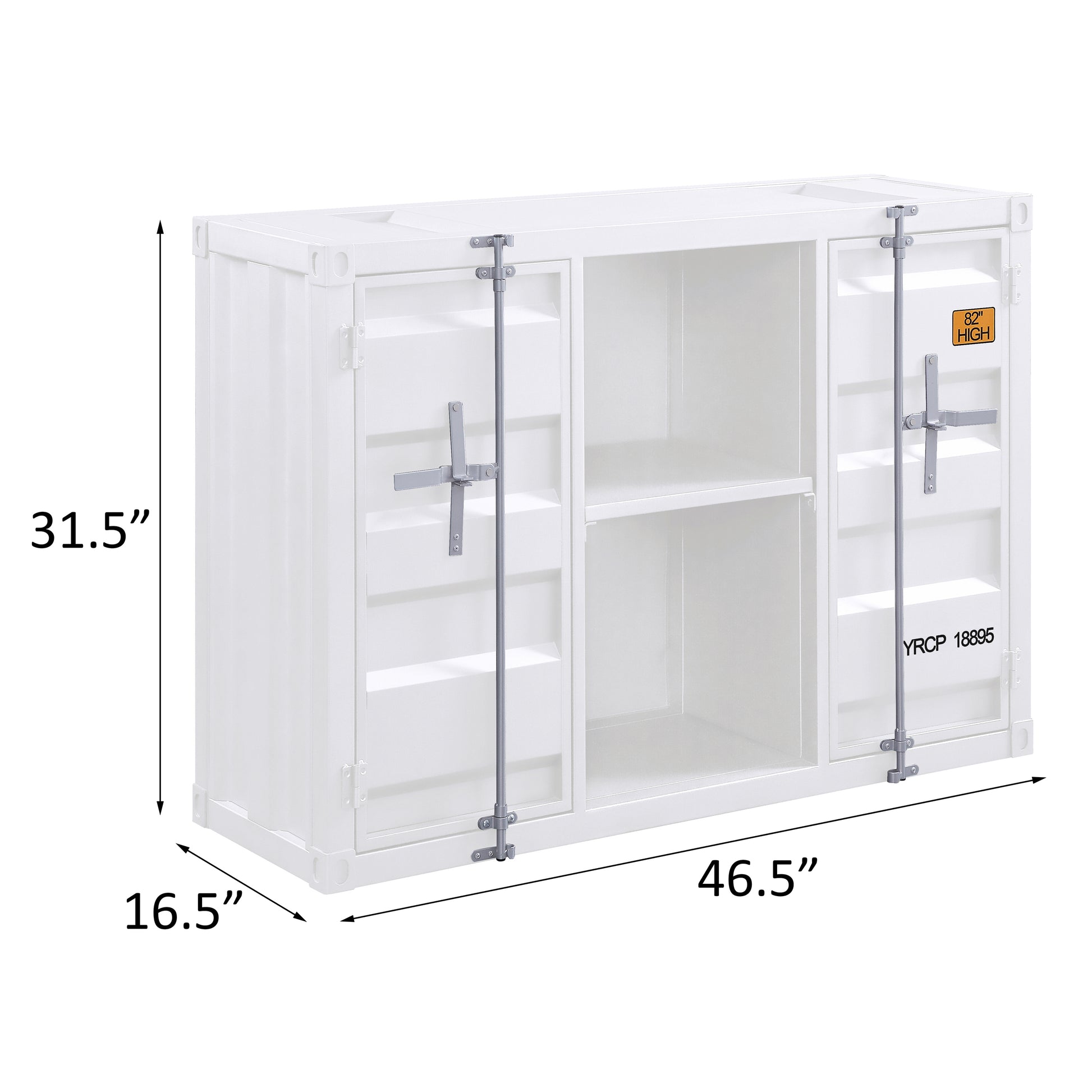 White Server With Open Shelving And 2 Cabinets White Dining Room Modern Shelves Included Metal