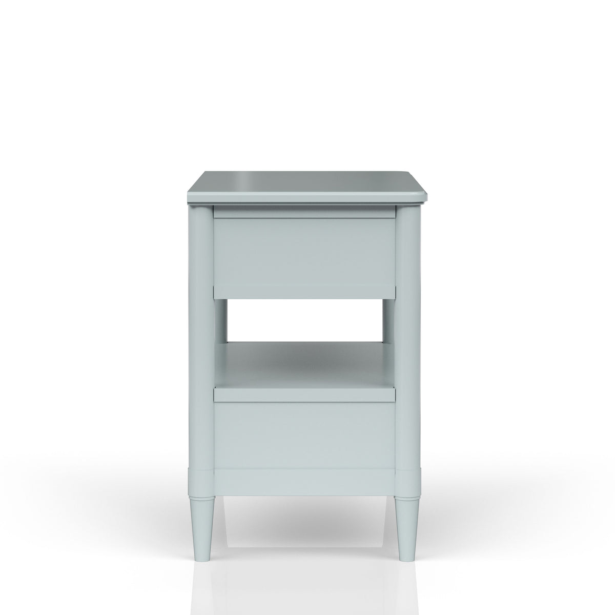 Open Nightstand Ocean Finish With 2 Drawers Light Blue Solid Wood Mdf