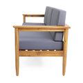 Gavin 3 Seater Dark Grey Wood Fabric