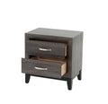 Bedroom Furniture Rustic Grey Oak Simple 1Pc Nightstand 2 Drawers Bed Side Table Solidwood Gray 2 Drawers Bedroom Bedside Cabinet Modern,Transitional Pine Drawers Particle Board Mdf,Solid Wood