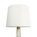 Enclave Hydro White Table Lamp With On Off Switch Faux Marble Base Fabric Shade Gold,White,White Marble Table&Floor Lamps Brass,Fabric,Metal