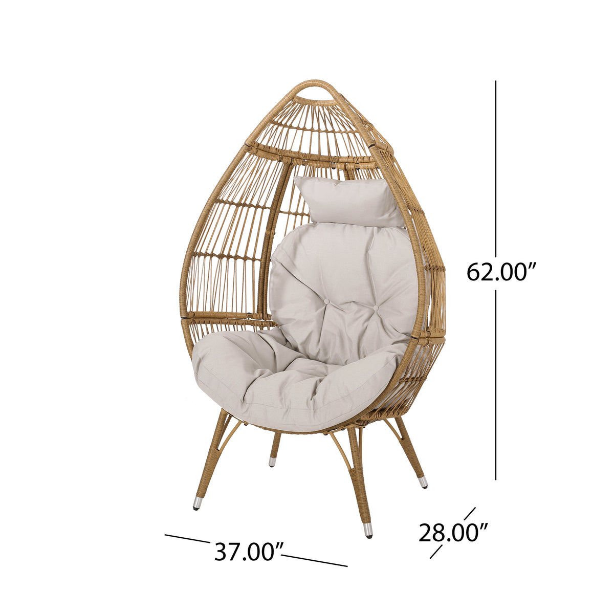 Serina Teardrop Chair Natural Iron