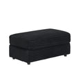 39 Inch Spring Upholstered Armchair And Ottoman Set Comfortable Single Sofa With Cup Holder And Corduroy Fabric, Perfect For Living Room Or Bedroom Black Corduroy 1 Seat