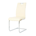 Modern Pu Dining Chair Living Room Chair Upholstered Chair, Electroplated Metal Legs Design, Kitchen, Living Room, Bedroom, Dining Room Side Chair Set Of 2 Light Yellow Metal