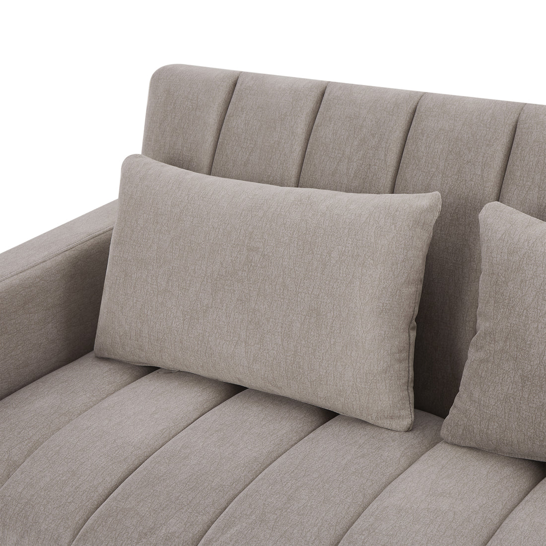 55.9" Convertible Sofa Bed Loveseat Sofa With Three Usb Ports, Two Side Pockets, Two Cup Holders And 360 Swivel Phone Holder For Living Room, Light Grey Light Grey Foam Polyester