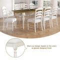 Vintage Traditional 9 Piece 82.7Inch Extendable Dining Table Set With 23.6Inch Removable Leaf And 8 Upholstered Dining Chairs For 8, Brown Cream Wood Dining Room Distressed Finish Rubberwood Rectangular Dining Table With Bench Wood Wood Cream Brown Seats
