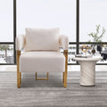 Ts Teddy Velvet Upholstered Metal Foot Sofas White Gold Teddy 1 Seat
