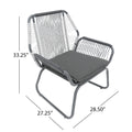 Milan 3Pc Chat Set Gray Pe Rattan Iron Waterproof Fabric