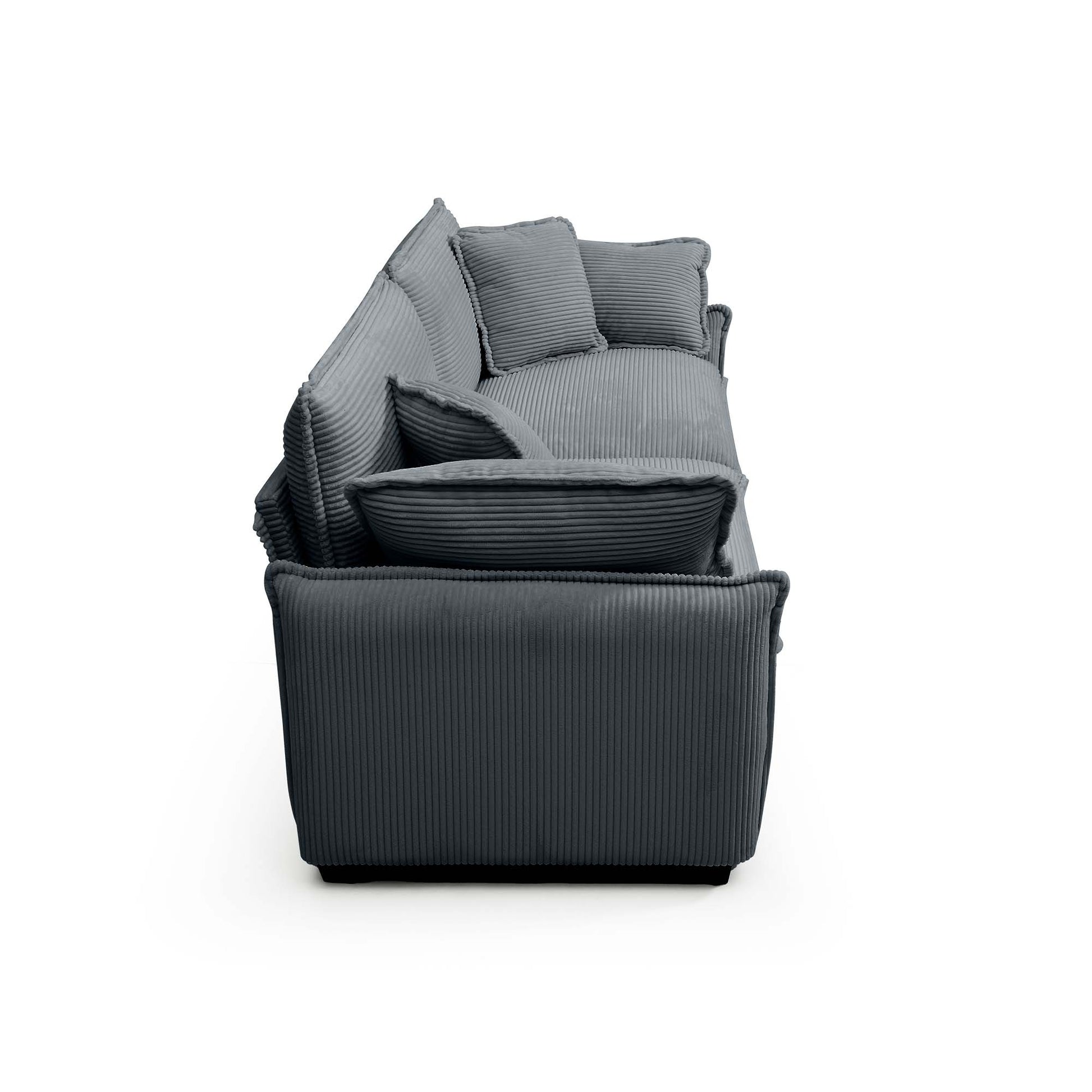 3 Piece Comfortable Oversized Sectional Sofa, One Single Sofa And One 2 Seater Sofa And One 3 Seater Sofa ,Grey Corduroy Deep Seat Sofa Grey Corduroy 6 Seat