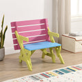 Kid'S Multi Functional Arm Chair,Table 2 Benches All In One Blue Pink Wood