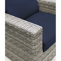 Fully Assembled Rattan Wicker 2 Person Seating Set With Cushions Gray,Grey Mix,Navy Blue Metal,Wicker