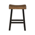 Transitional Design Counter Height Stools Set Of 2Pcs, Black And Brown Finish Solid Rubberwood Furniture Black,Brown Dining Room Transitional Set Of 2 Solid Wood