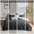 3 Piece Embroidered Cotton Quilt Set Black Full Queen Queen Black Cotton
