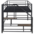 Mid Loft Bed With Storage Stairs, Twin, Black Twin Black Mdf Metal
