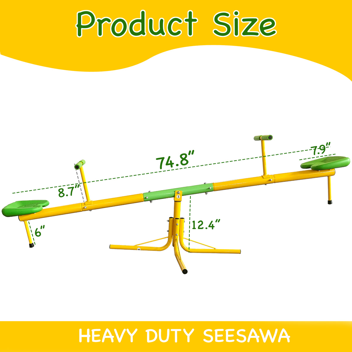 Garden Kids Playground Seesaw Steel Outdoor Seesaw 360 Degree Rotation Seesaw Playground Equipment Antique Yellow 200 Lbs & Over 5 To 8 Years Metal Indoor & Outdoor Use