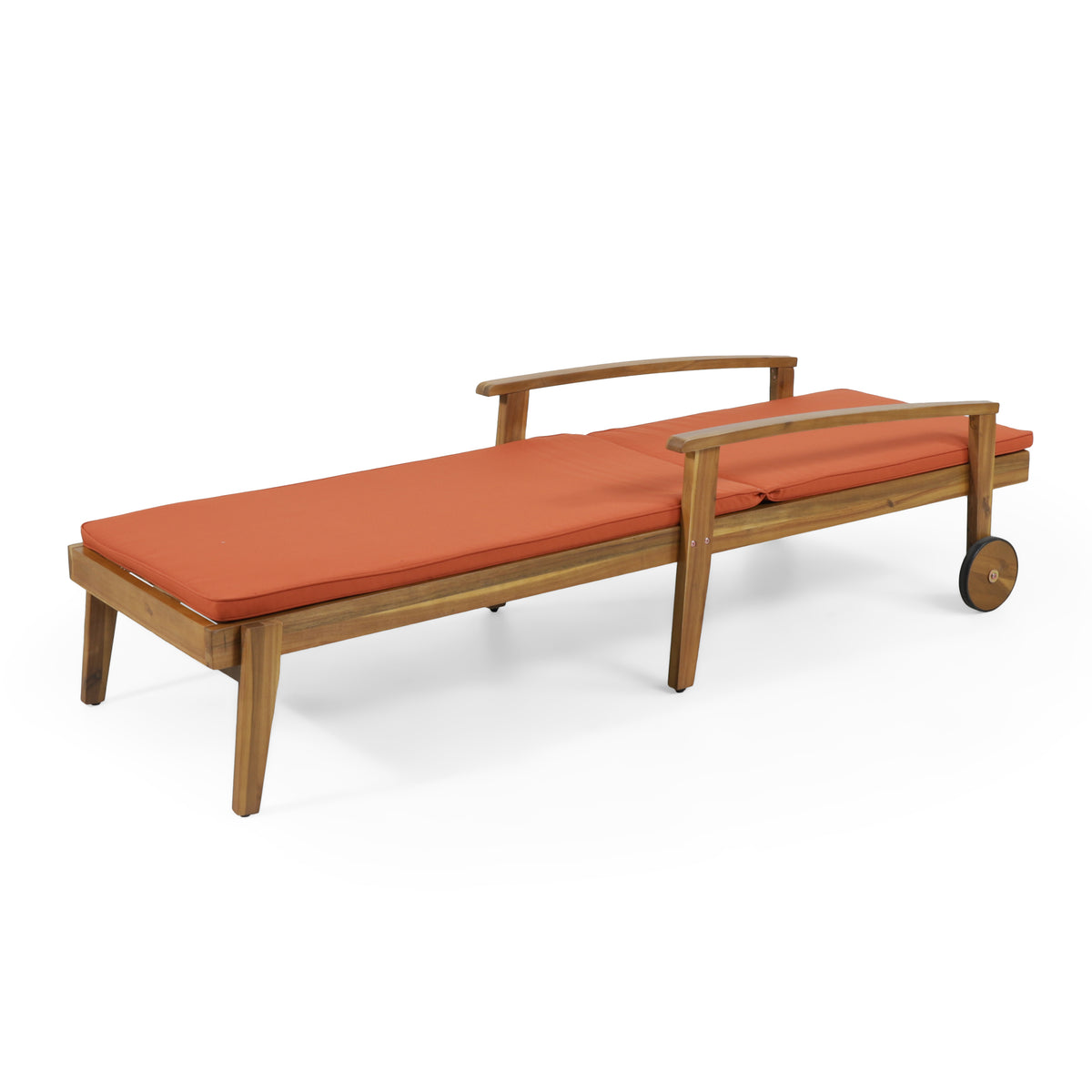 Jason Chaise Lounge Orange Wood Fabric