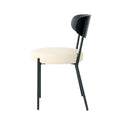 Modern Grey Simple Pu Dining Chair Upholstered Chair Family Bedroom Stool Back Dressing, Black Round Table Set, Bentwood Covered With Ash Veneer Chair Back, Chair Black Metal Legs Set Of 3 Black Mdf