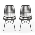 Sawtelle Chair Grey Rattan Metal