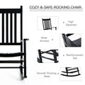 Outsunny Outdoor Rocking Chair, Patio Wooden Rocking Chair With Smooth Armrests, High Back For Garden, Balcony, Porch, Supports Up To 352 Lbs., Black Black Wood