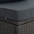 Patio Furniture, Outdoor Furniture, Seasonal Pe Wicker Furniture,7 Pcs Set Wicker Furniture With Lounger Sofa Yes Dark Gray Seats 6 Pe Rattan Iron Waterproof Fabric