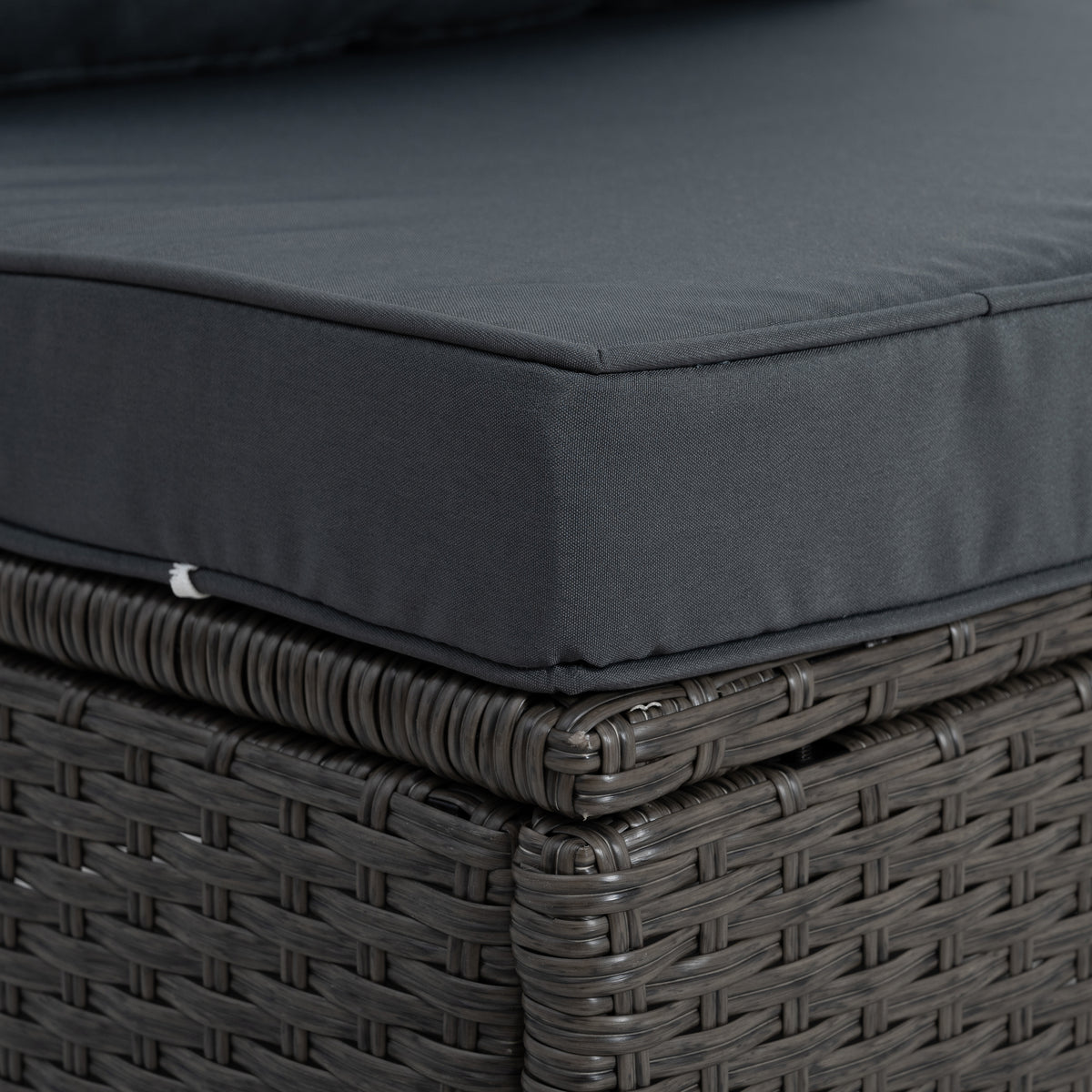 Patio Furniture, Outdoor Furniture, Seasonal Pe Wicker Furniture,7 Pcs Set Wicker Furniture With Lounger Sofa Yes Dark Gray Seats 6 Pe Rattan Iron Waterproof Fabric