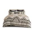 3 Piece Flax And Cotton Blended Duvet Cover Set Queen Multicolor Cotton