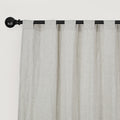 Newport Unlined Window Curtains For Bedroom, Linen Curtains For Living Room, 96 Inches Long Curtains For Living Room, Greige Greige Linen