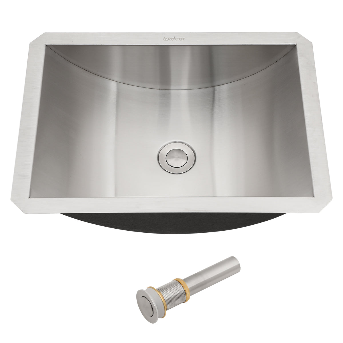 18"X13" Brushed Nickel Stainless Steel Undermount Bathroom Sink With Pop Up Drain Brushed Nickel Stainless Steel