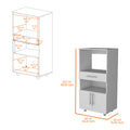 Corsica Pantry Cabinet Microwave Stand, Multi Function With Drawer White White Kitchen Particle Board Engineered Wood