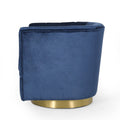 Swivel Arm Chair Blue Velvet